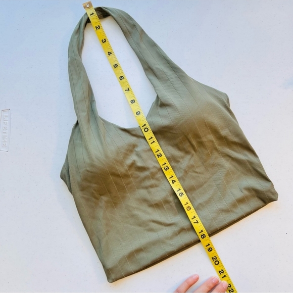 EUC Klassy Network Women's Olive Green Ribbed Halter Brami Crop Top Small - Picture 9 of 13